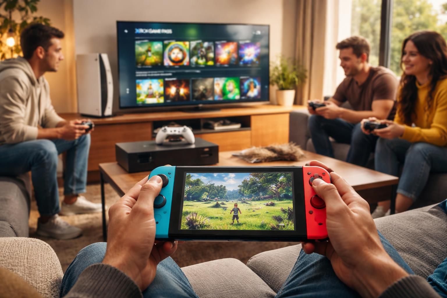 découvrez les jeux vidéo comme loisir avec la nintendo switch, la playstation 5 et le xbox game pass, pour des heures de divertissement et d'aventure à la maison.