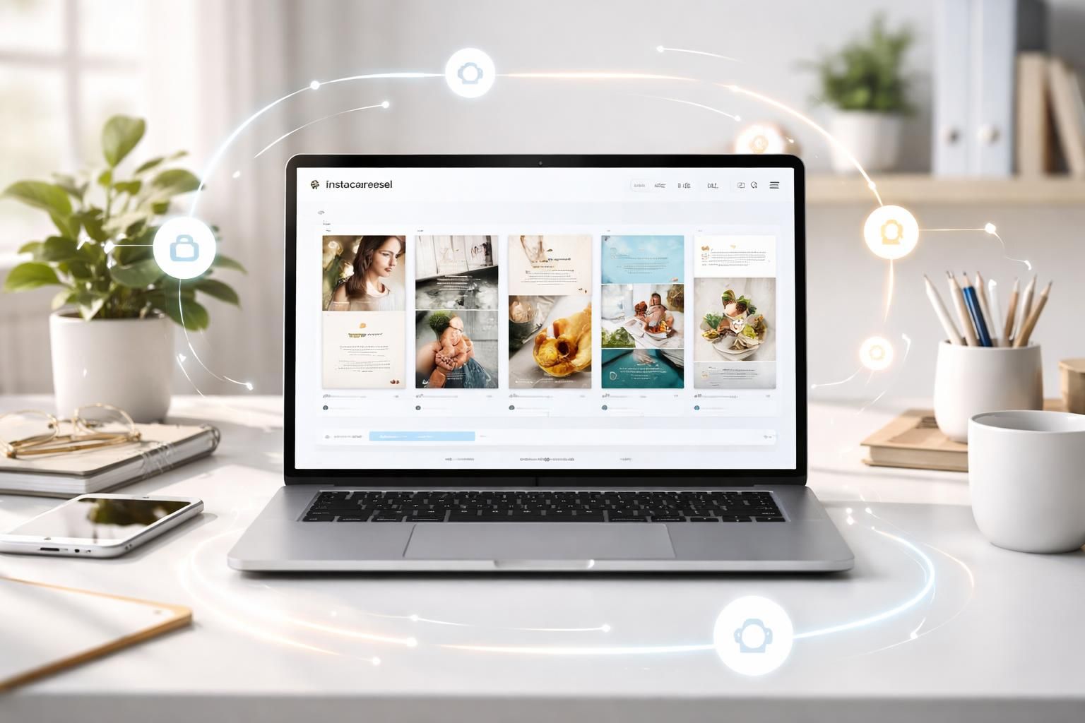 instacarousel transforme automatiquement vos articles en slides attrayantes et prêtes à publier, facilitant la création de contenus engageants pour vos réseaux sociaux.